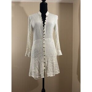 Zara Ivory Gold Fleck Belted Mini Dress - Size S -no Belt